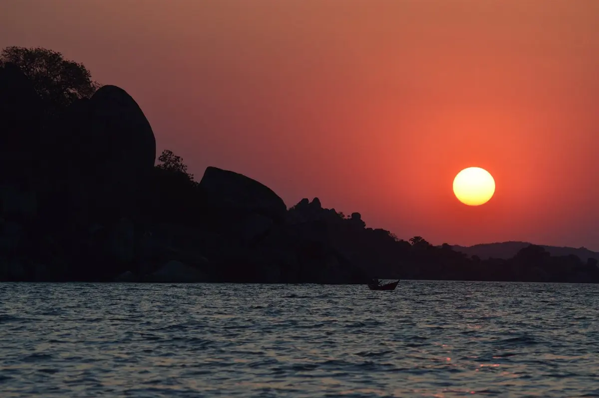 Sunset over Lake Victoria from Saanane